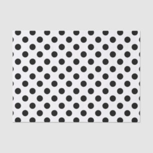 Schwarze Polka Punkte auf weiß Seidenpapier