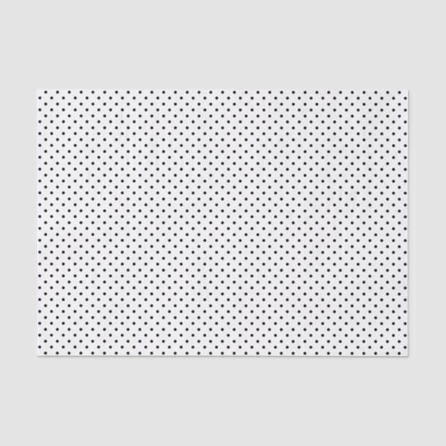 Schwarze Polka Punkte auf Weiß Seidenpapier (Vorderseite)