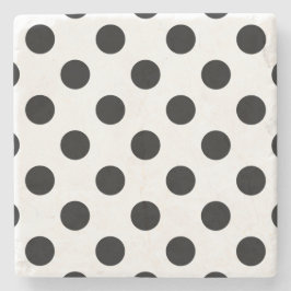 Schwarze Polka Punkte auf weiß Steinuntersetzer
