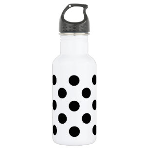 Schwarze Polka Punkte auf weiß Trinkflasche
