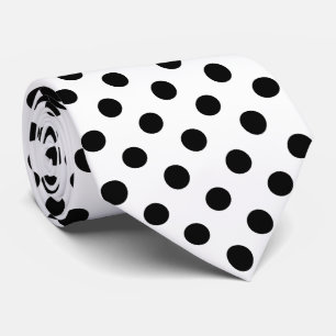 Schwarze Polka Punkte auf weißem Hintergrund Krawatte