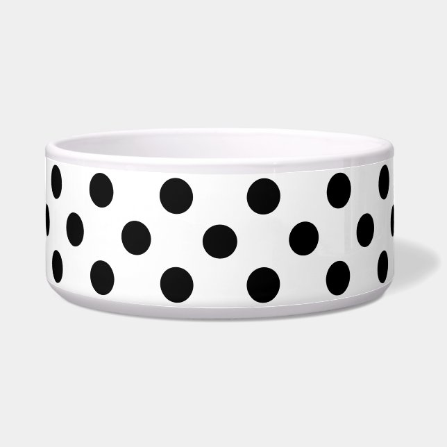 Schwarze Polka Punkte auf weißem Hintergrund Napf (Vorderseite)