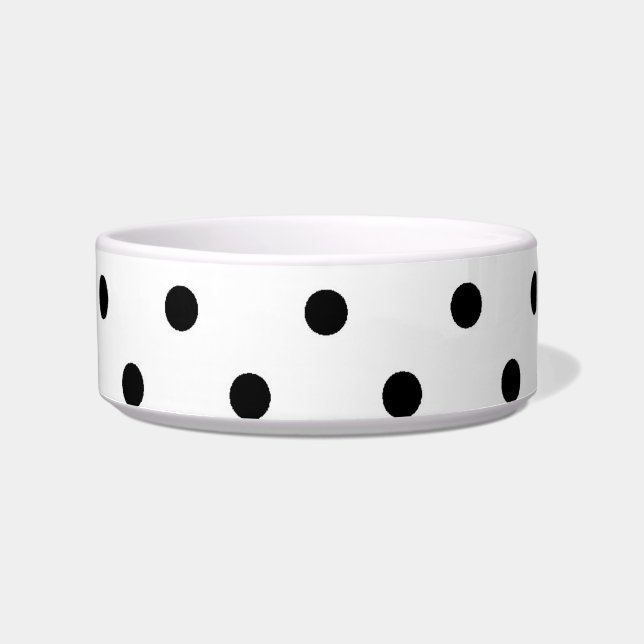 schwarze Polka-Punkte im weißen Hintergrund Napf (Vorderseite)
