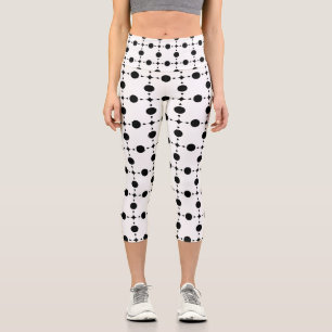 Schwarze Polka-Punkte, Polka-Dot-Muster, Punkte, g Capri Leggings
