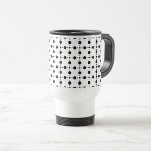 Schwarze Polka-Punkte, Polka-Dot-Muster, Punkte, g Reisebecher