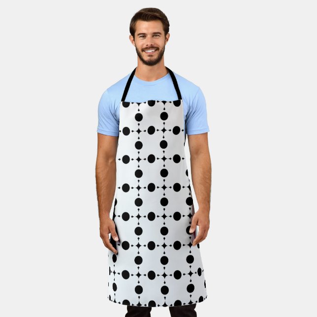 Schwarze Polka-Punkte, Polka-Dot-Muster, Punkte, g Schürze (Getragen)