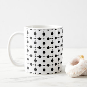 Schwarze Polka Punkte, Polka Punkt Muster, Punkte, Kaffeetasse