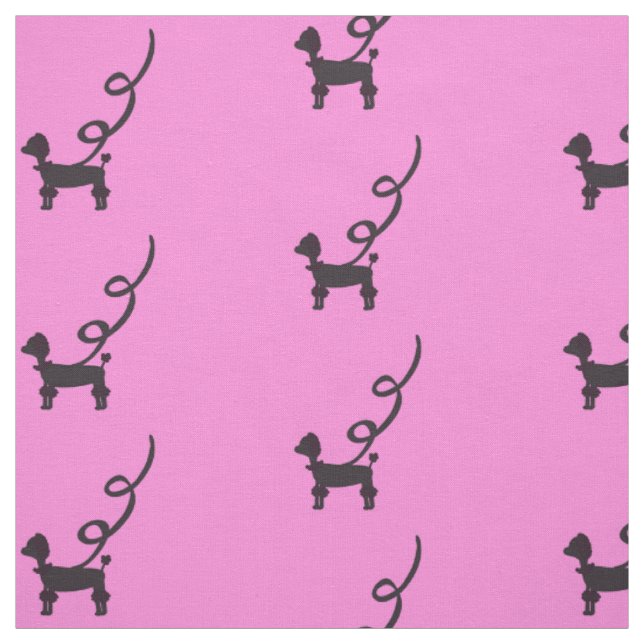 Schwarze Poodles Muster Stoff (Muster)