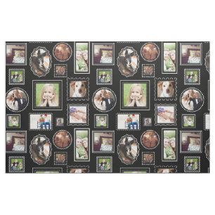 Schwarze Porträtgalerie Rahmen Personalisierte Fot Stoff
