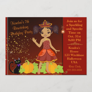 Schwarze Prinzessin Halloween Einladung