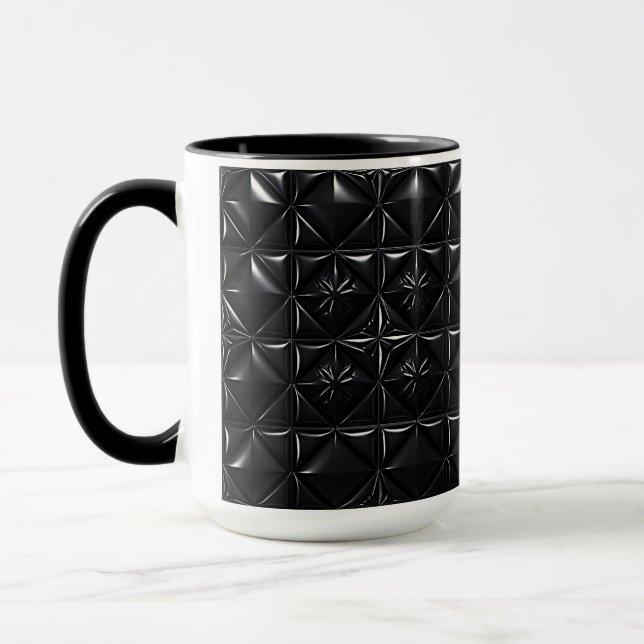 Schwarze Prismen-Textur  Tasse (Links)