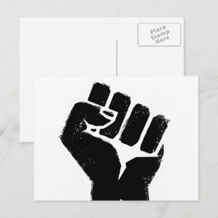 Schwarze Protestfalte Postkarte