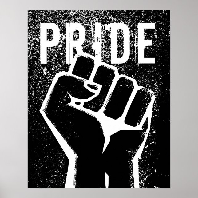 Schwarze Protestfaust Poster (Vorne)