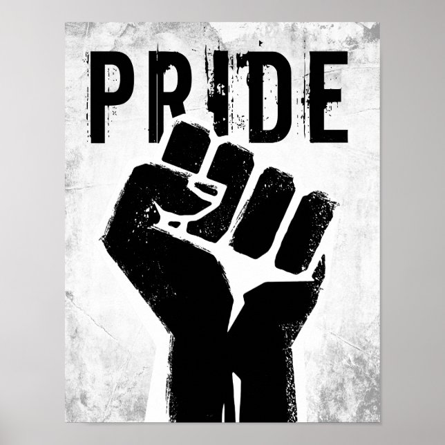 Schwarze Protestfaust Poster (Vorne)