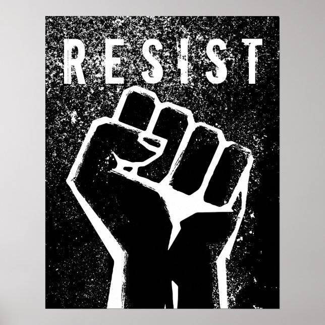 Schwarze Protestfaust Poster (Vorne)