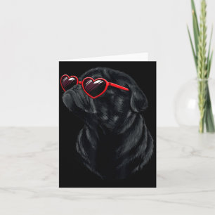 Schwarze Pug-Mama-Mom-Valentinstag Karte