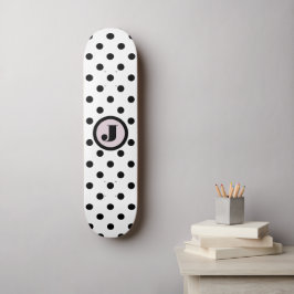 Schwarze Punkte benutzerdefinierte Monogramm Skateboard
