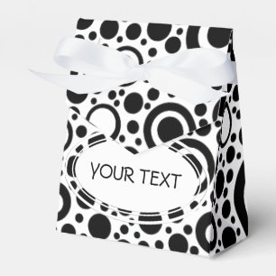 Schwarze Punkte & Kreismuster + Ihr Text & Hinterg Geschenkschachtel
