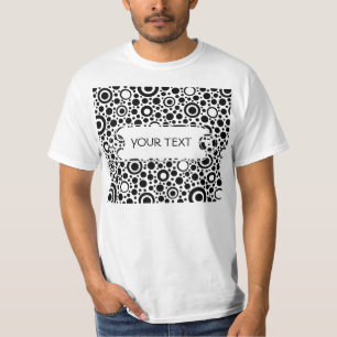 Schwarze Punkte & Kreismuster + Ihr Text & Hinterg T-Shirt