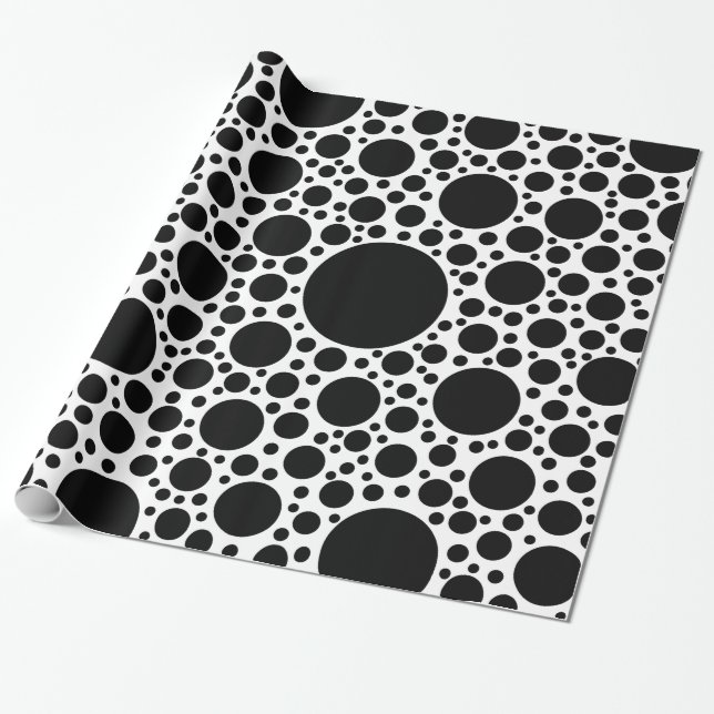 Schwarze Punkte Muster + Ihr Backgr. Ideen Geschenkpapier (Ungerollt)