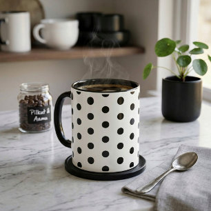 Schwarze Punkte-Muster-Kaffeetasse Tasse