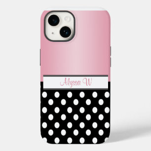 Schwarze Punkte Rosa iPhone 14 Hülle