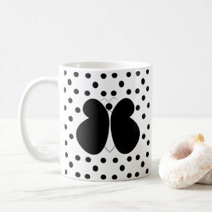 Schwarze Punkte Schmetterling  Kaffeetasse