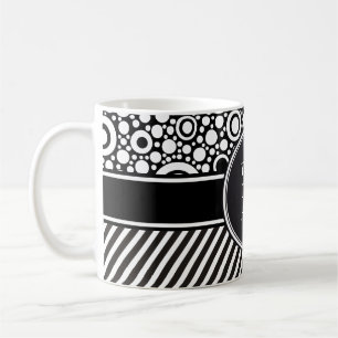 Schwarze Punkte & Streifen Gitter + Ihr Backgr. &  Kaffeetasse