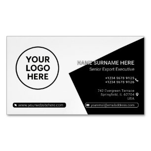 Schwarze QR Professional Unternehmensmoderne Magnetische Visitenkarte