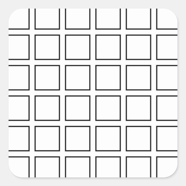 Schwarze Quadrate Quadratischer Aufkleber (Vorderseite)
