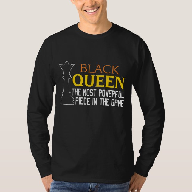 SCHWARZE QUEEN Am mächtigsten Schachafrikaner H T-Shirt (Vorderseite)