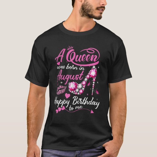 Schwarze Queen sind Geboren in August Frauen Gebur T-Shirt (Vorderseite)