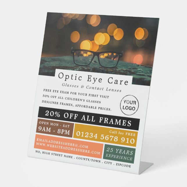 Schwarze Rahmen, Optiker, Techniker Sockelschild (Vorderseite)