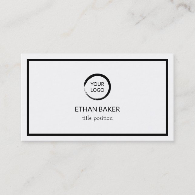 Schwarze Rahmen und Logos Visitenkarte (Vorderseite)