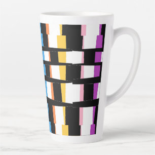 Schwarze Ränder, bunte, klobige, geflochtene Kunst Milchtasse