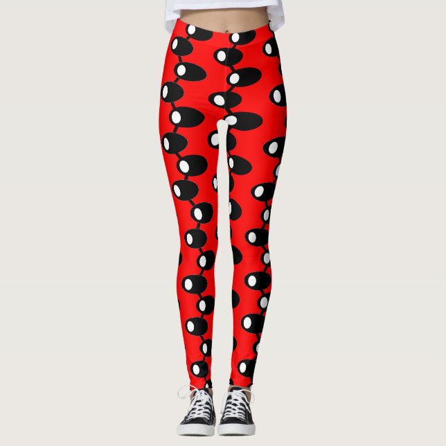 Schwarze Raumschiffe Leggings (Vorderseite)