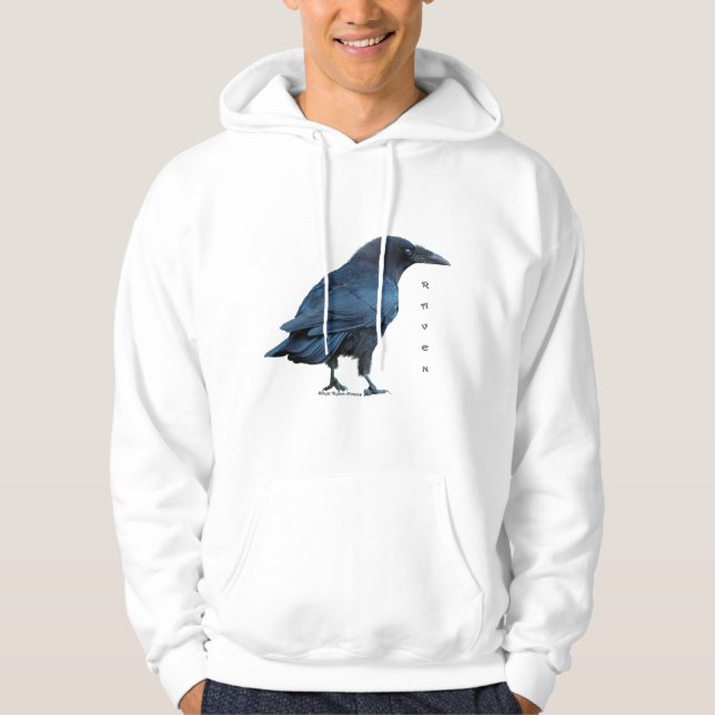 Schwarze Raven Art Collection III Hoodie (Vorderseite)