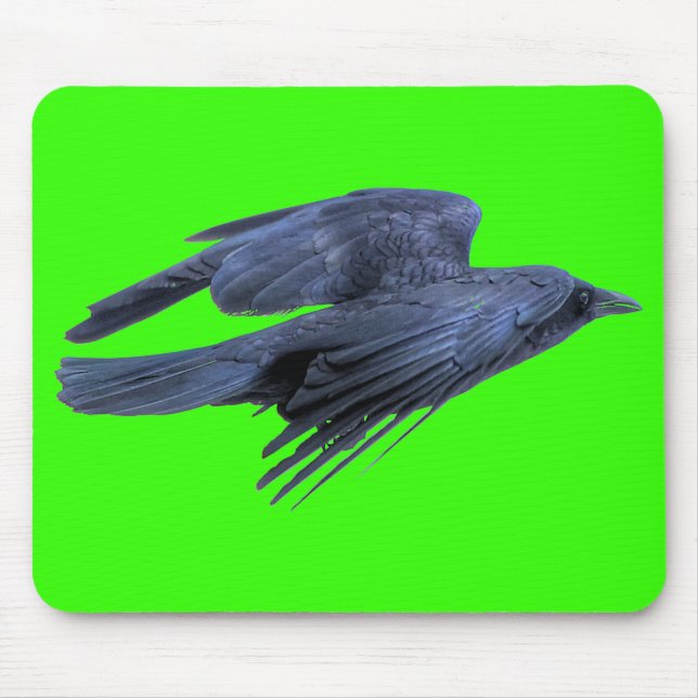 Schwarze Raven Gothic, keltisch, Wildtiere Mousepad (Vorne)