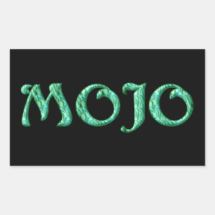Schwarze Rechteckkleber aus Mojo Rechteckiger Aufkleber