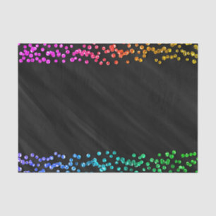 Schwarze Regenbogen Konfetti Punkte Spaßparty Seidenpapier