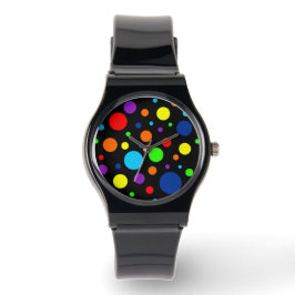 Schwarze Regenbogenflächen beobachten Armbanduhr