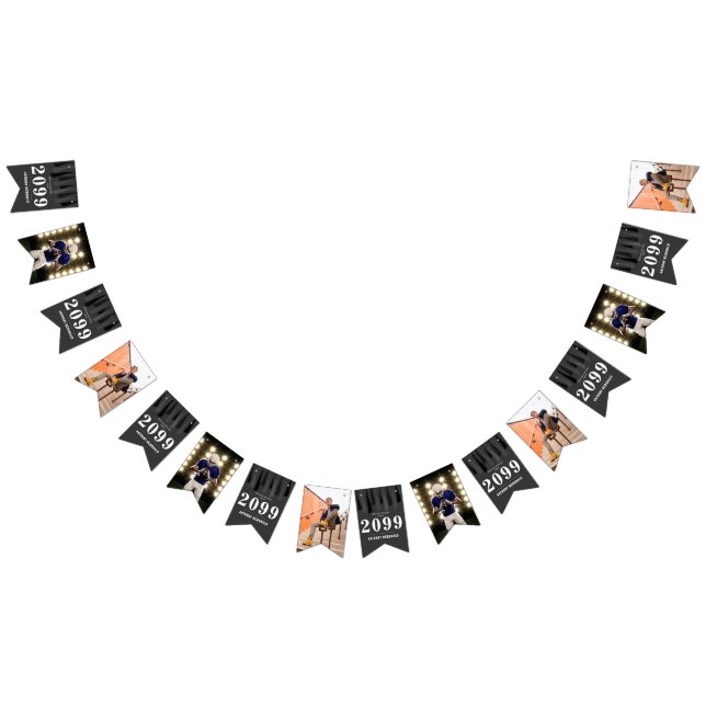 Schwarze Reihe von Tassels Foto Abschluss Wimpelkette (Alle)