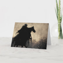 Schwarze Reiter Halloween-Karte