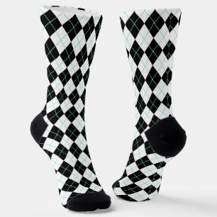 Schwarze Retro-Raute Socken