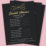 Schwarze Retro Typografie Flyer<br><div class="desc">Dieser Retro-inspirierte Business Flyer zeichnet sich durch ein handgezeichnet Logo aus einer Schere und Sternen auf schwarzem Hintergrund aus - perfekt für Friseure oder Salons.</div>