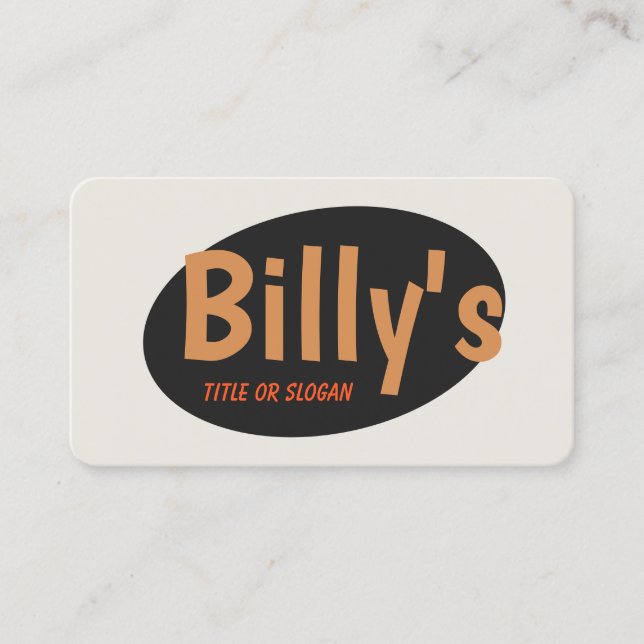 Schwarze Retro-Typografie Visitenkarte (Vorderseite)