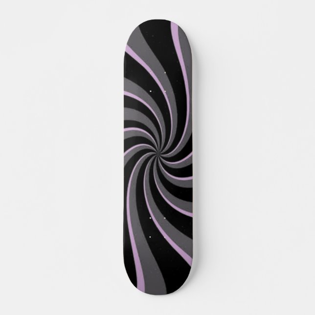 Schwarze Retro-Wirbel Skateboard (Vorne)