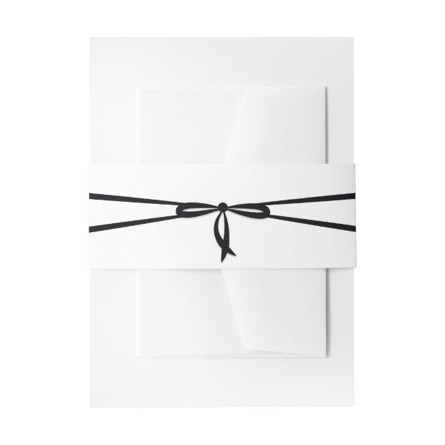 SCHWARZE RIBBON & BOW EINLADUNGSBANDEROLE (Vorderseite Beispiel)