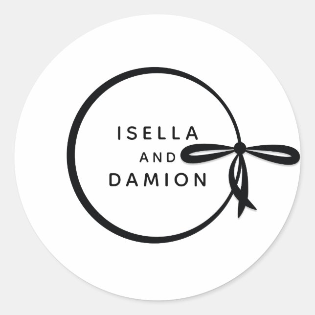 SCHWARZE RIBBON & BOW RUNDER AUFKLEBER (Vorderseite)