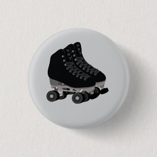 Schwarze Rollschuhe Knopf Button
